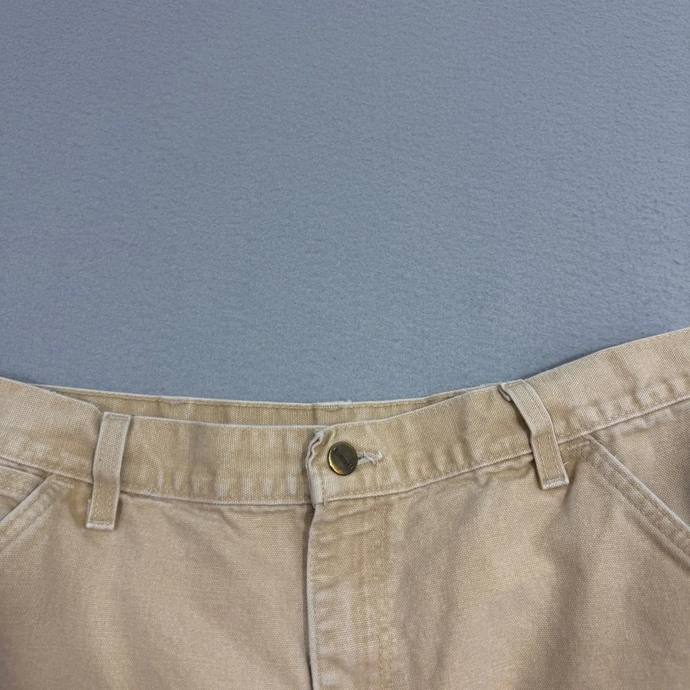 Vintage Carhartt Carpenter Shorts Men's 33 Tan Canvas 8